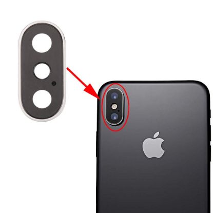 Picture of Rear Camera Lens Ring for iPhone X(Silver)